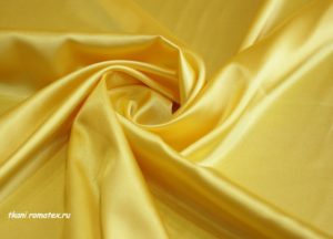 Ткань атлас стрейч цвет желтый